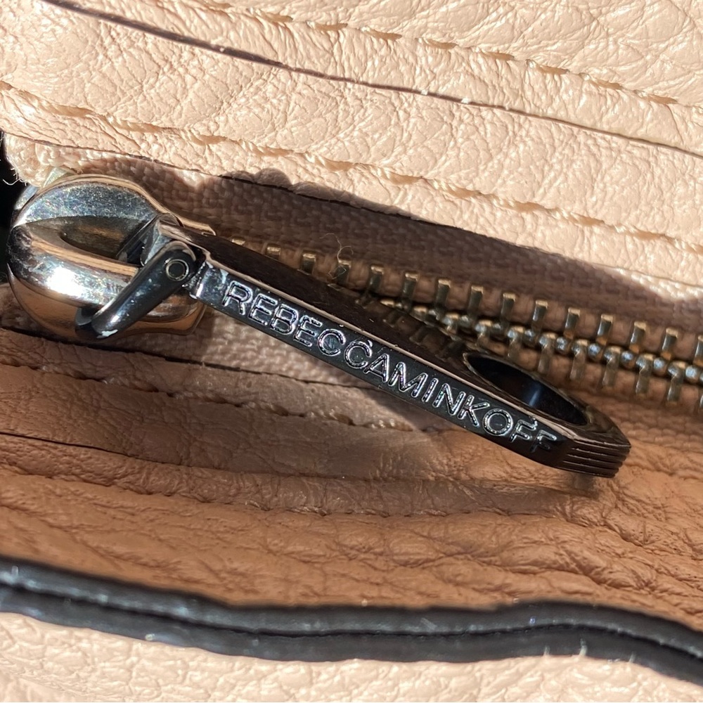 REBECCA MINKOFF REGAN pink leather black hardware top handle zipper closure bag - Picture 8 of 11